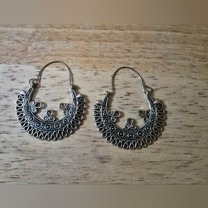 Silver Tone Bohemian Earrings